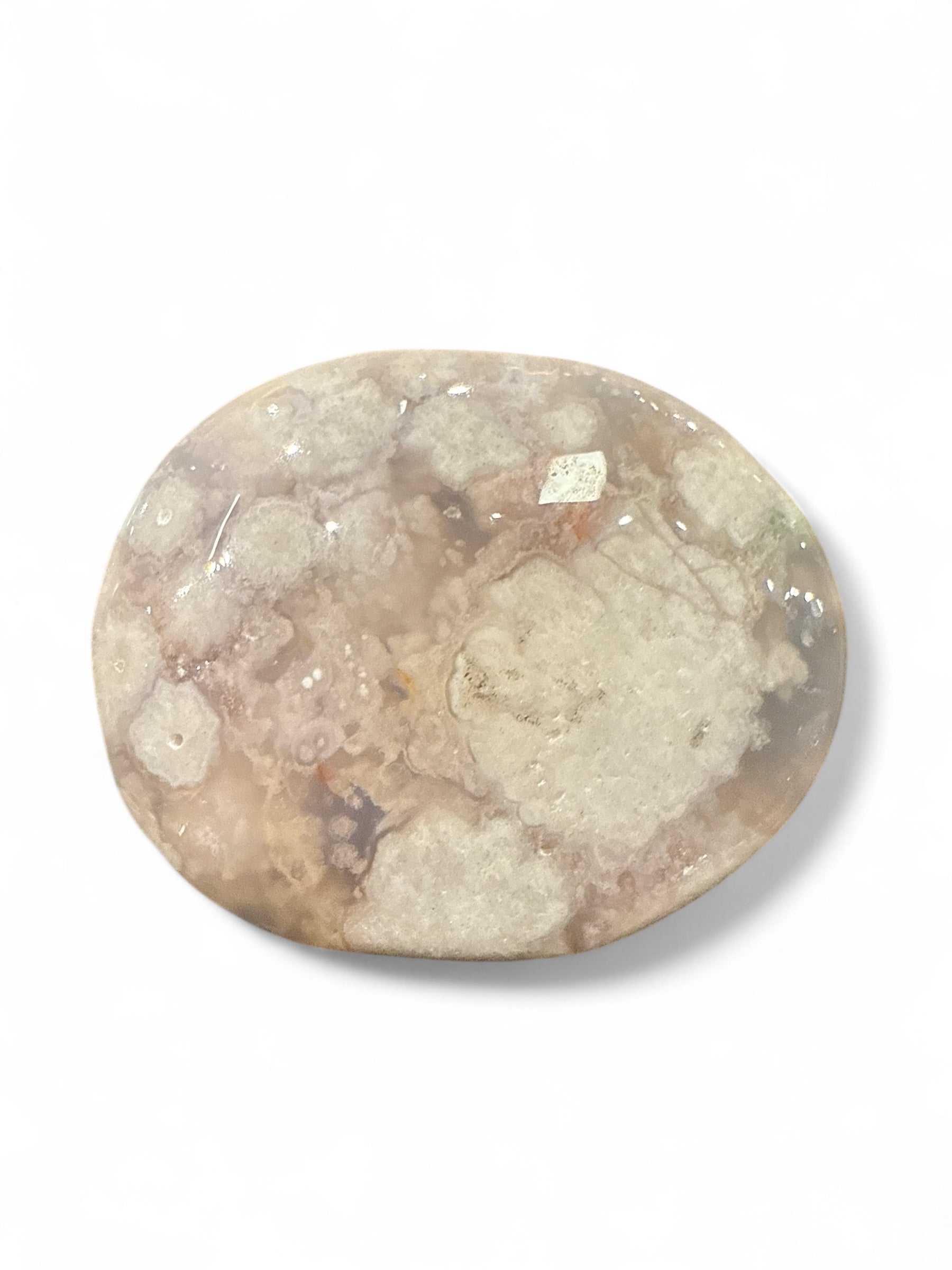 Flower Agate Jumbo Palm Stone
