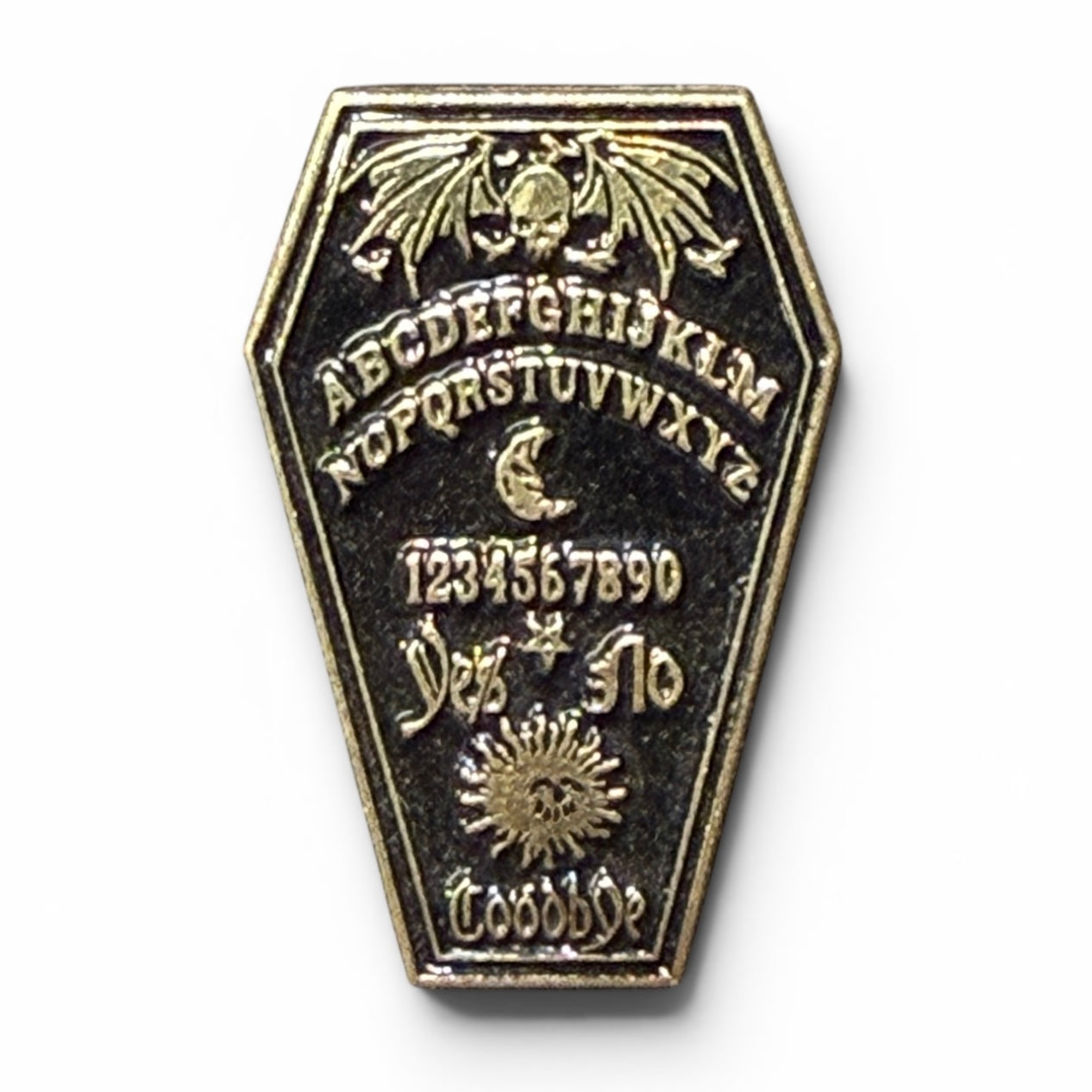 Spirit Board Coffin Enamel Pin