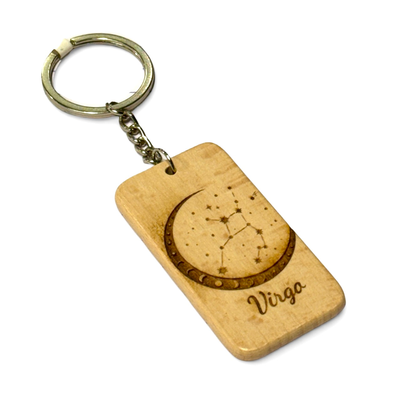 Zodiac Wood Key Chain