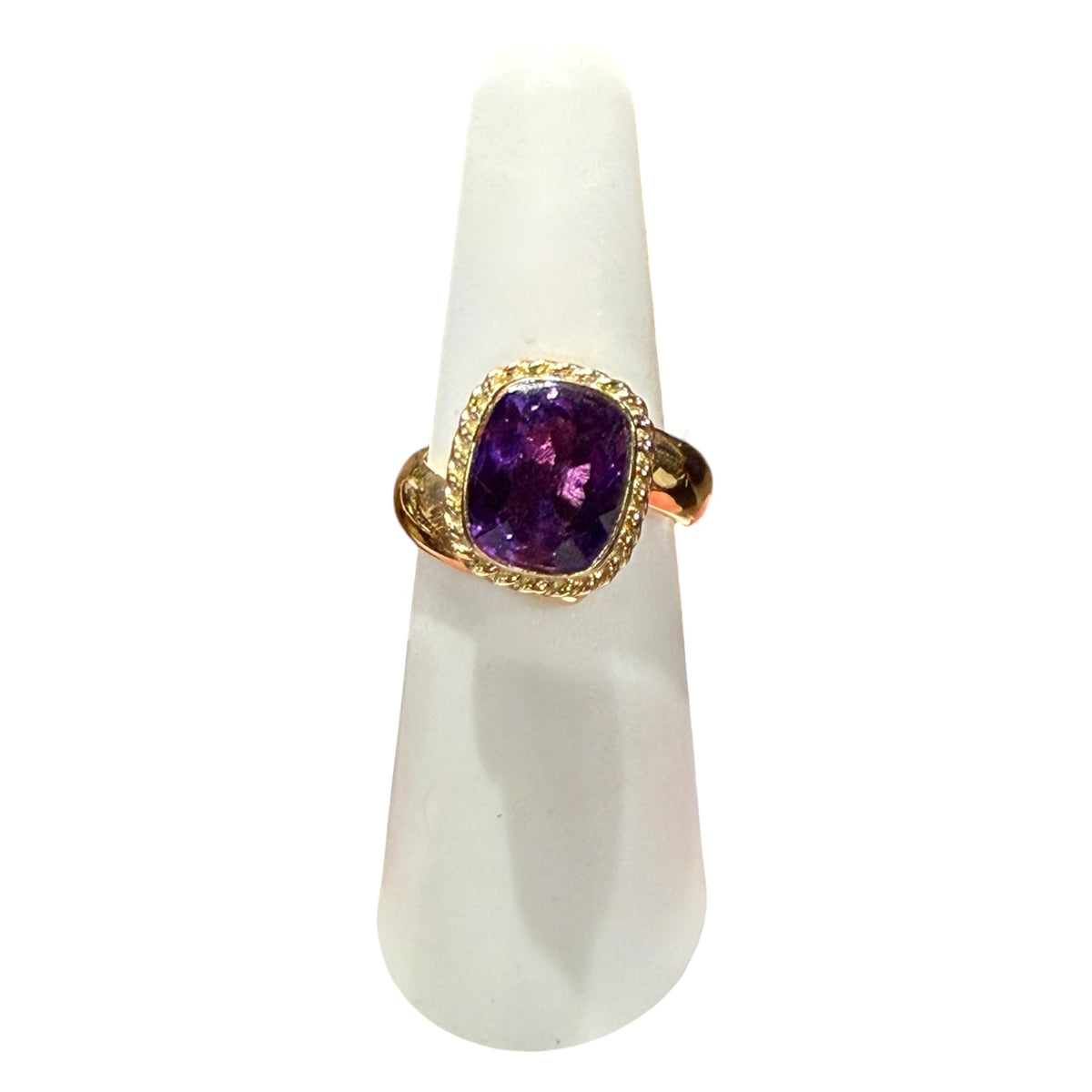 Amethyst Alchemia Gold Ring Adjustable