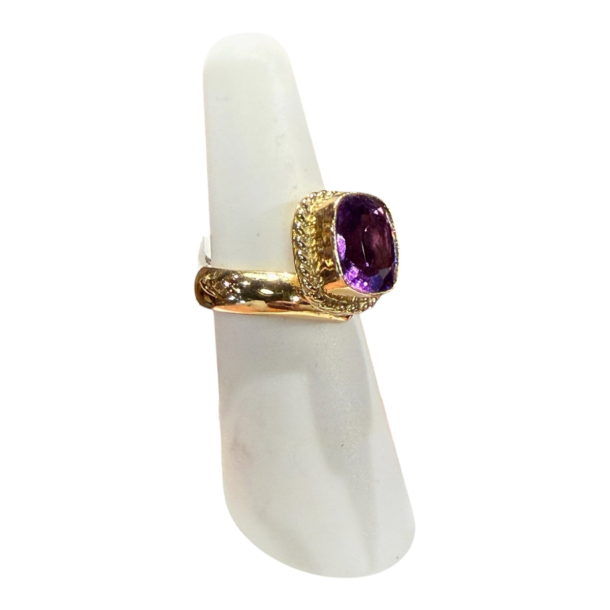 Amethyst Alchemia Gold Ring Adjustable