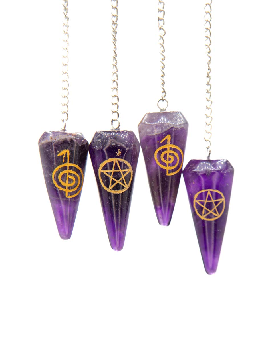 Etched Crystal Pendulums
