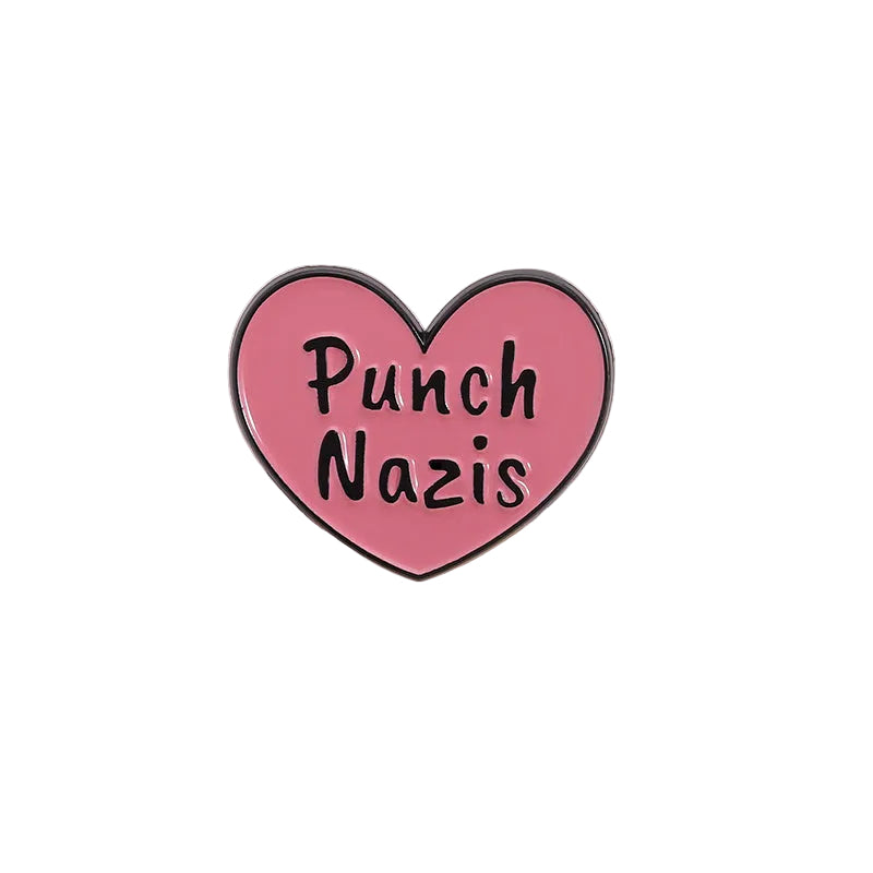 Punch Nazis Heart Enamel Pin