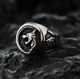 Wolf Signet Stainless Steel Ring