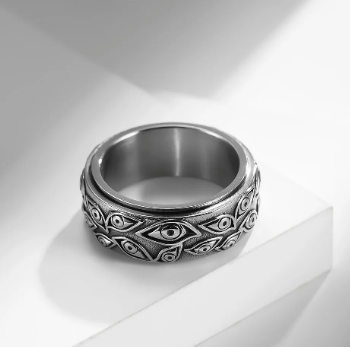 Multi-Eyed Spinner Stainless Steel Ring