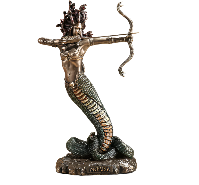 Furious Medusa Shooting Arrow Statue