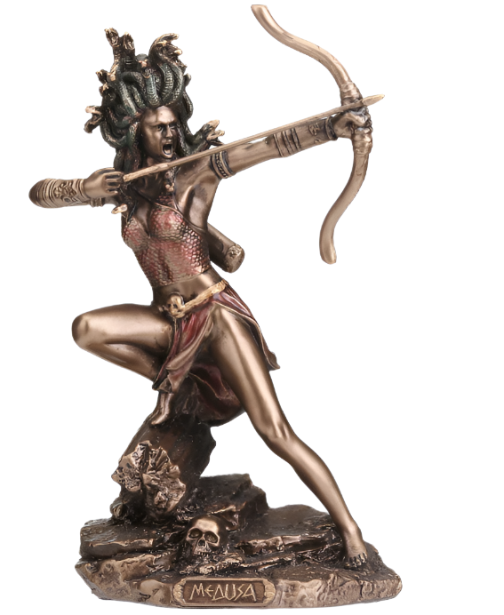 Medusa the Gorgon Drawing Bow and Arrow Statue