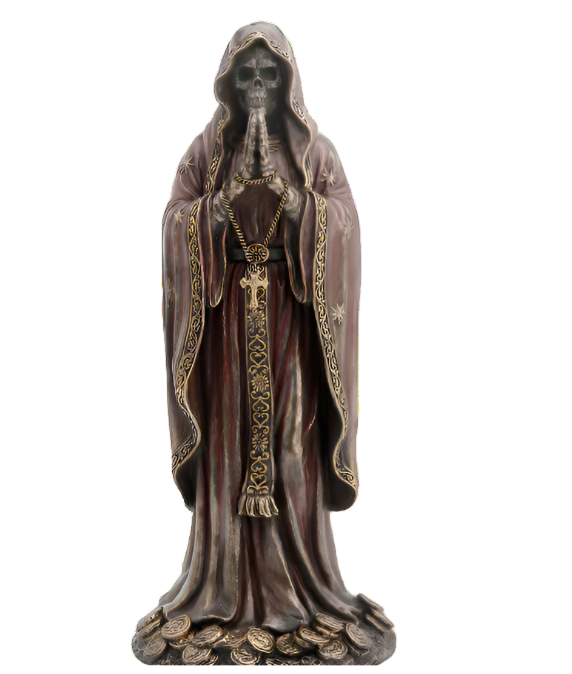 Santa Muerte Rosario Prayer Bronze Statue