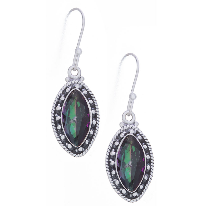 Mystic Fire Topaz Sterling Silver Earrings - Marquis