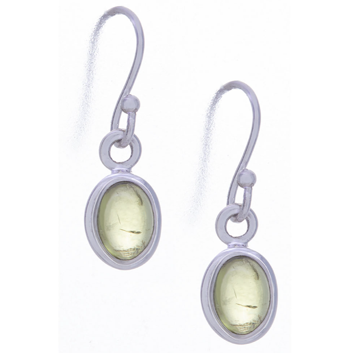 Peridot Sterling Silver Earrings - Oval