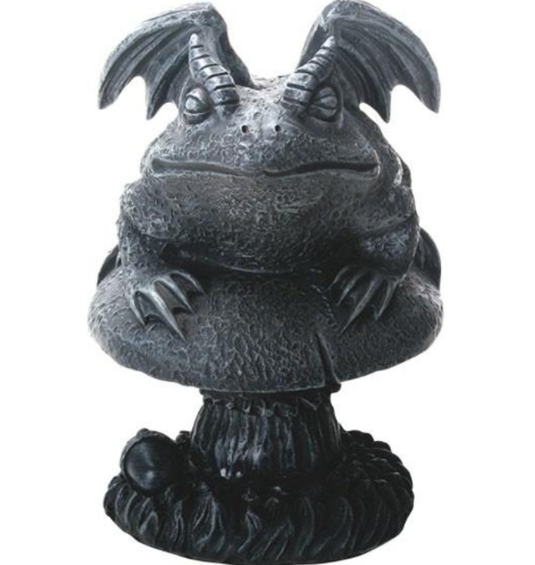 Horny Toad on Mushroom Gargoyle Statue
