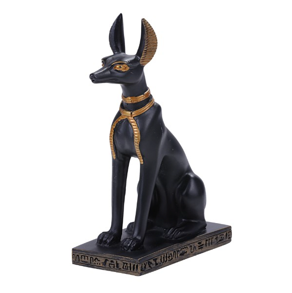 Med Sitting Anubis Dog Statue 9&quot;