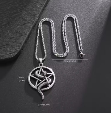 Pentagram with Snake Necklace