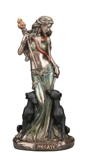 Hecate & Hounds 9" Bronze Statue