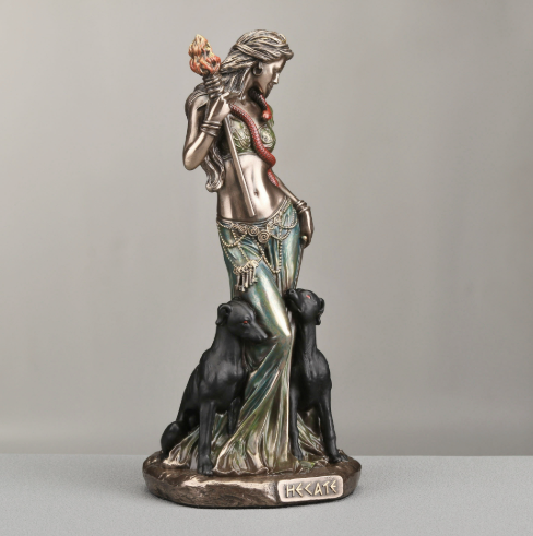 Hecate & Hounds 9" Bronze Statue