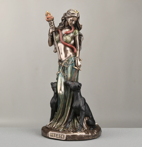 Hecate & Hounds 9" Bronze Statue