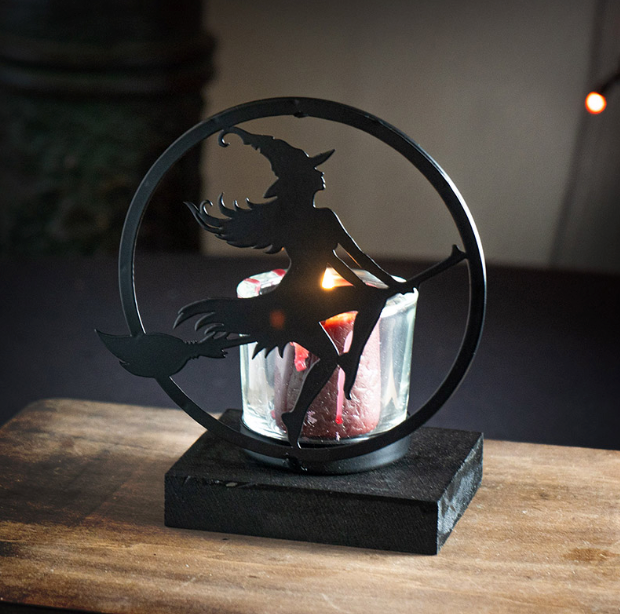 Witch by Moonlight Tea Light Candle Holder