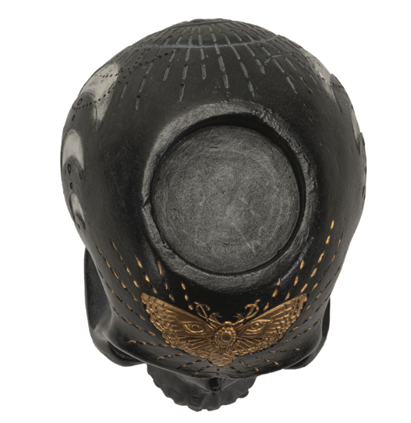 Black Skull Candle Holder