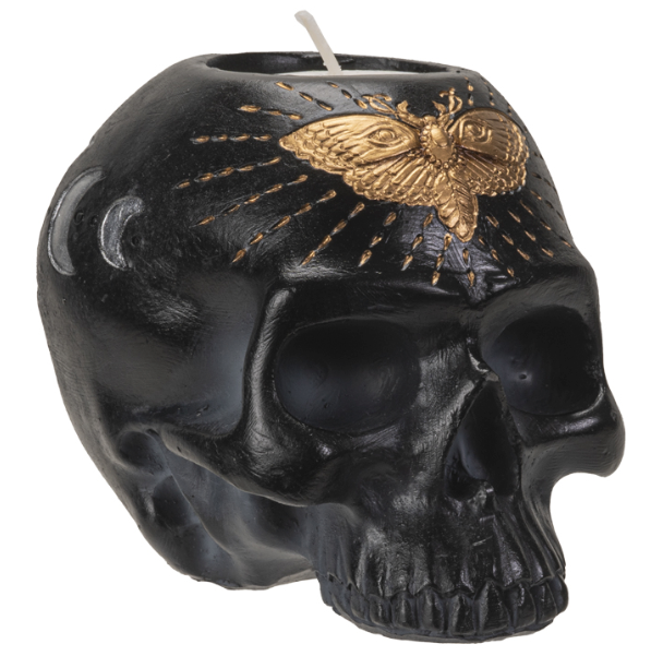 Black Skull Candle Holder