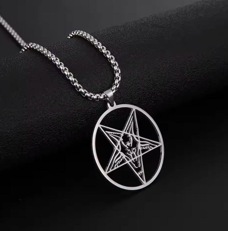 Laser Cut Baphomet Pentacle Stainless Steel Pendant