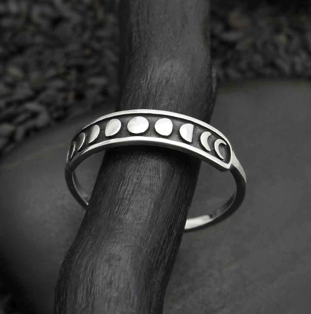 Sterling Silver Moon Phases Ring