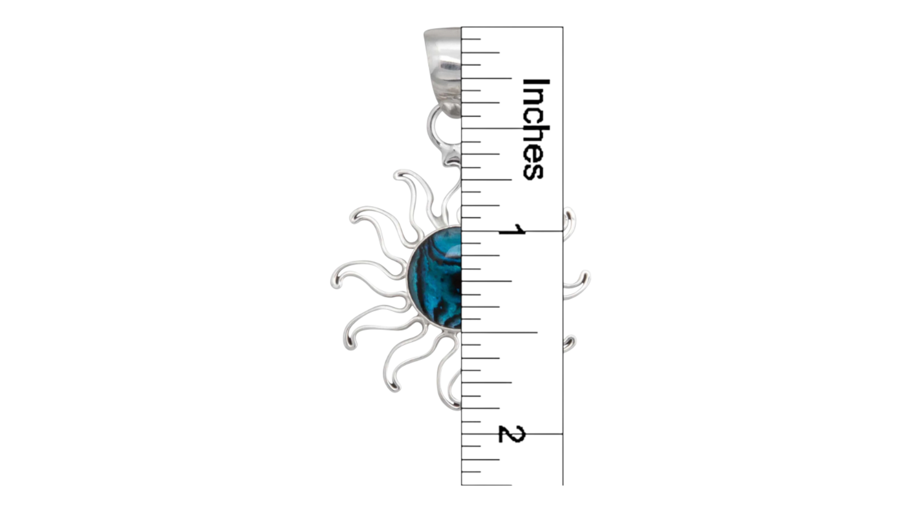 Sterling Silver Blue Abalone Sun Pendant