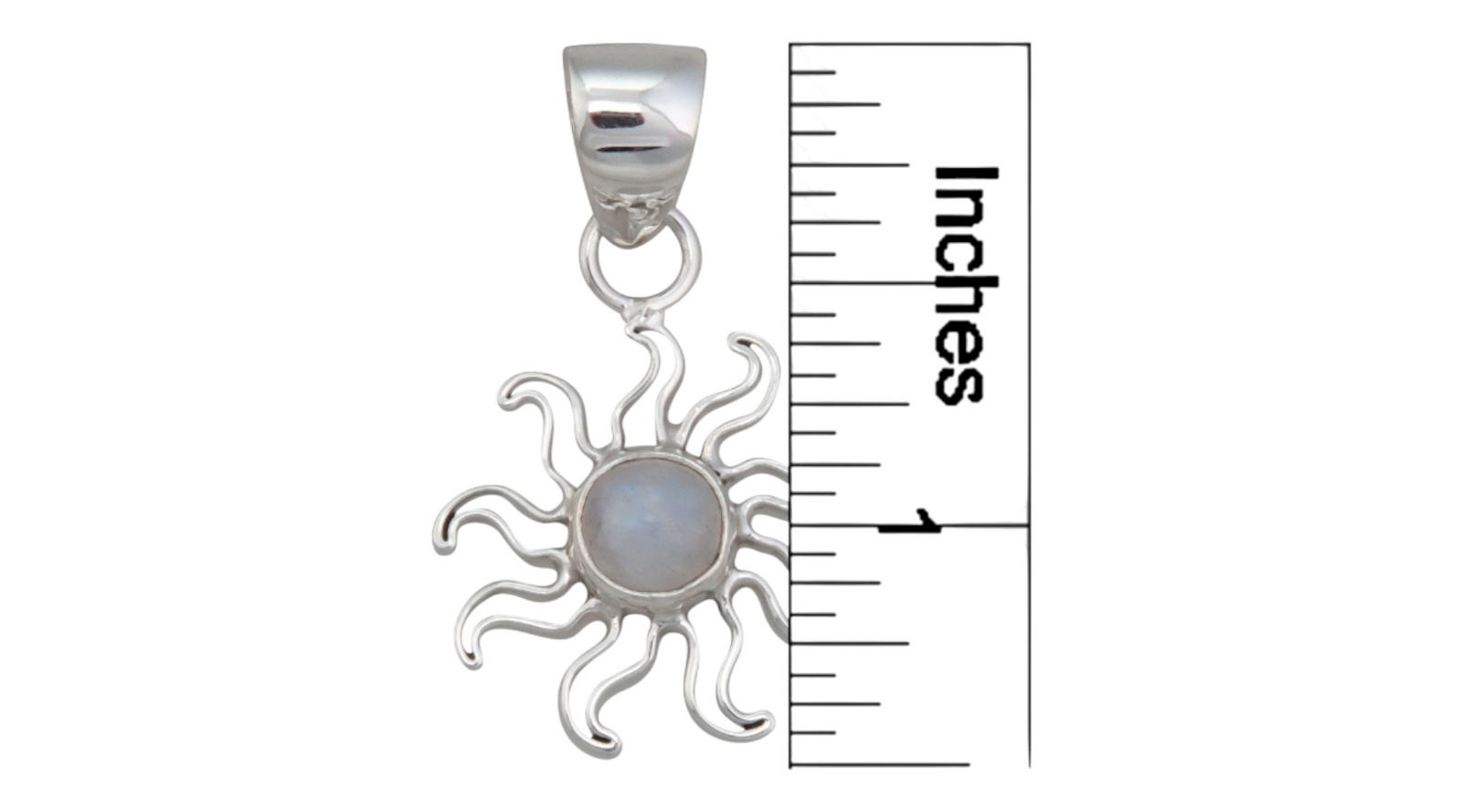 Sterling Silver Moonstone Sun Pendant