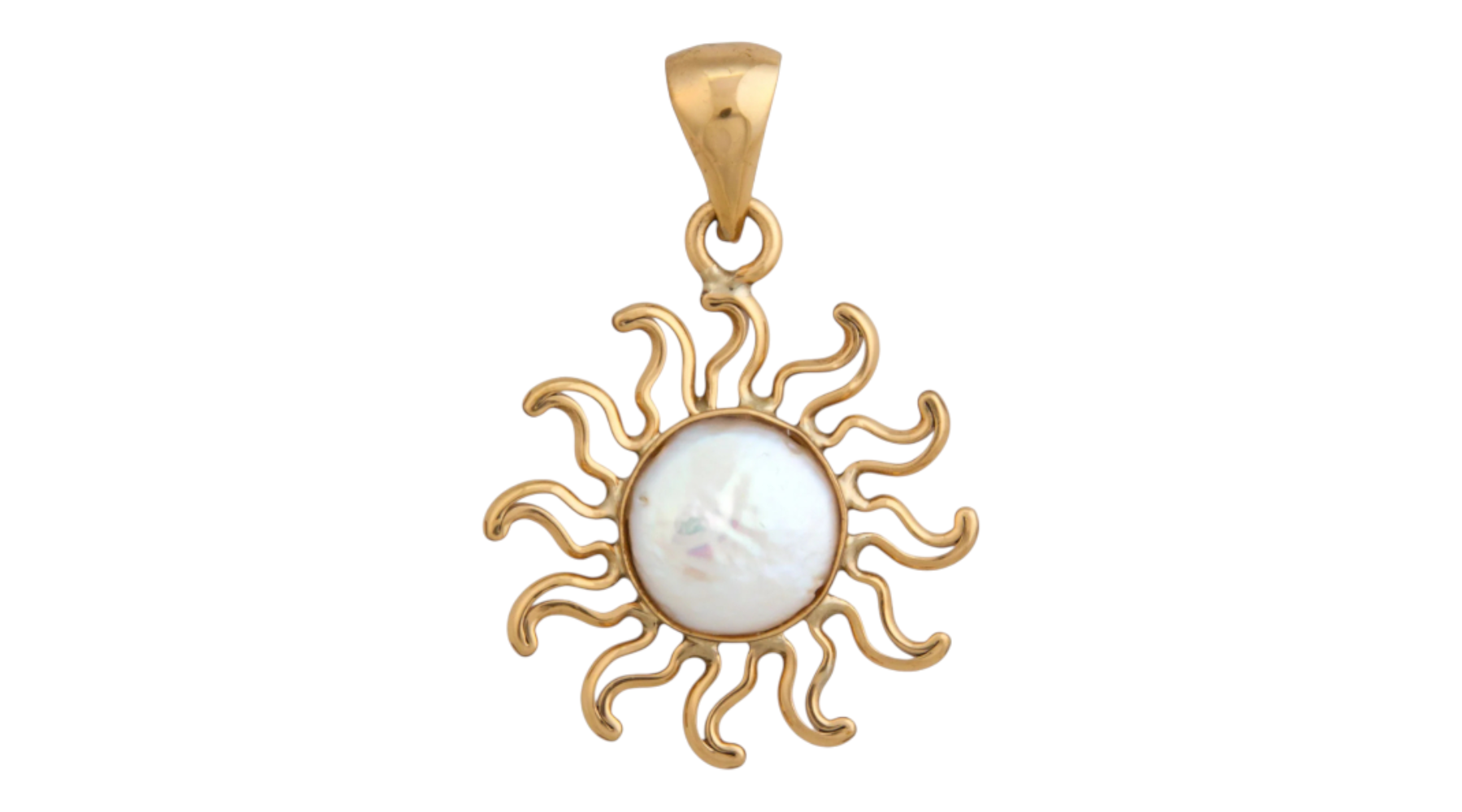 Alchemia Gold Carved (Cow) Bone Sun Pendant