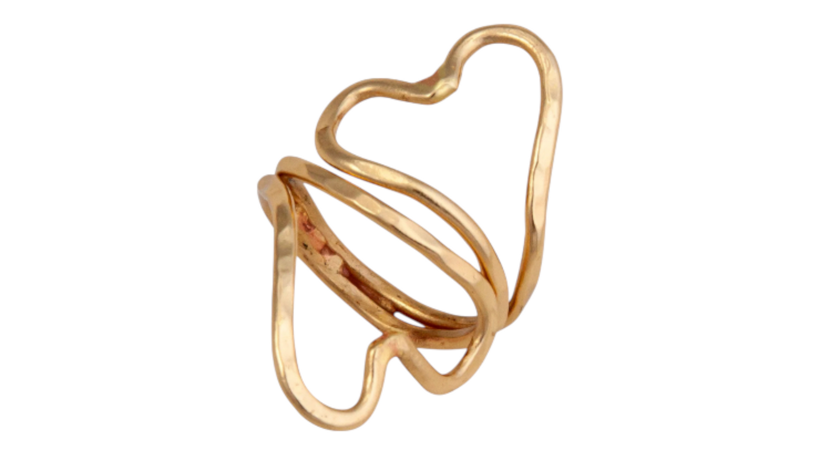 Double Heart Alchemia Gold Adjustable Ring