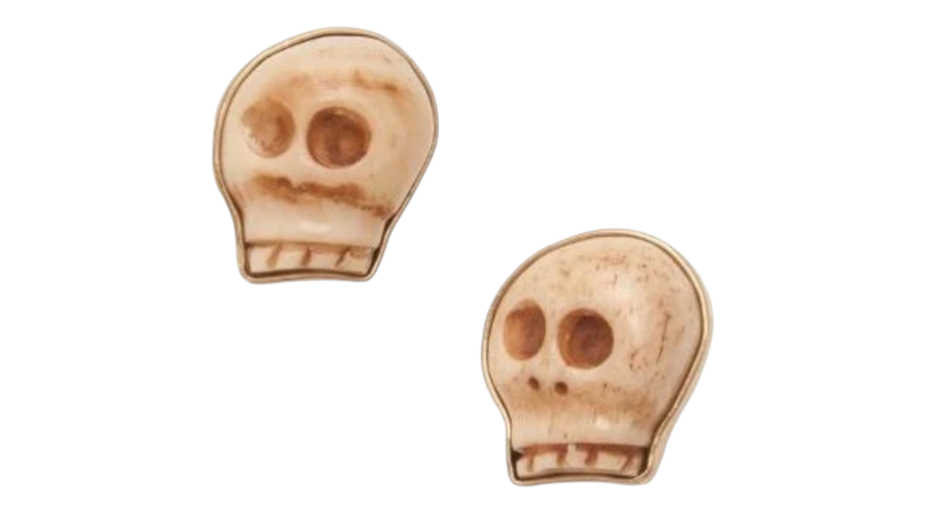 Bone Skull Studs Alchemia Gold Earrings