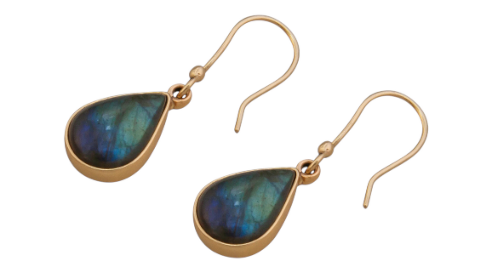 Labradorite Teardrop Alchemia Gold Earrings