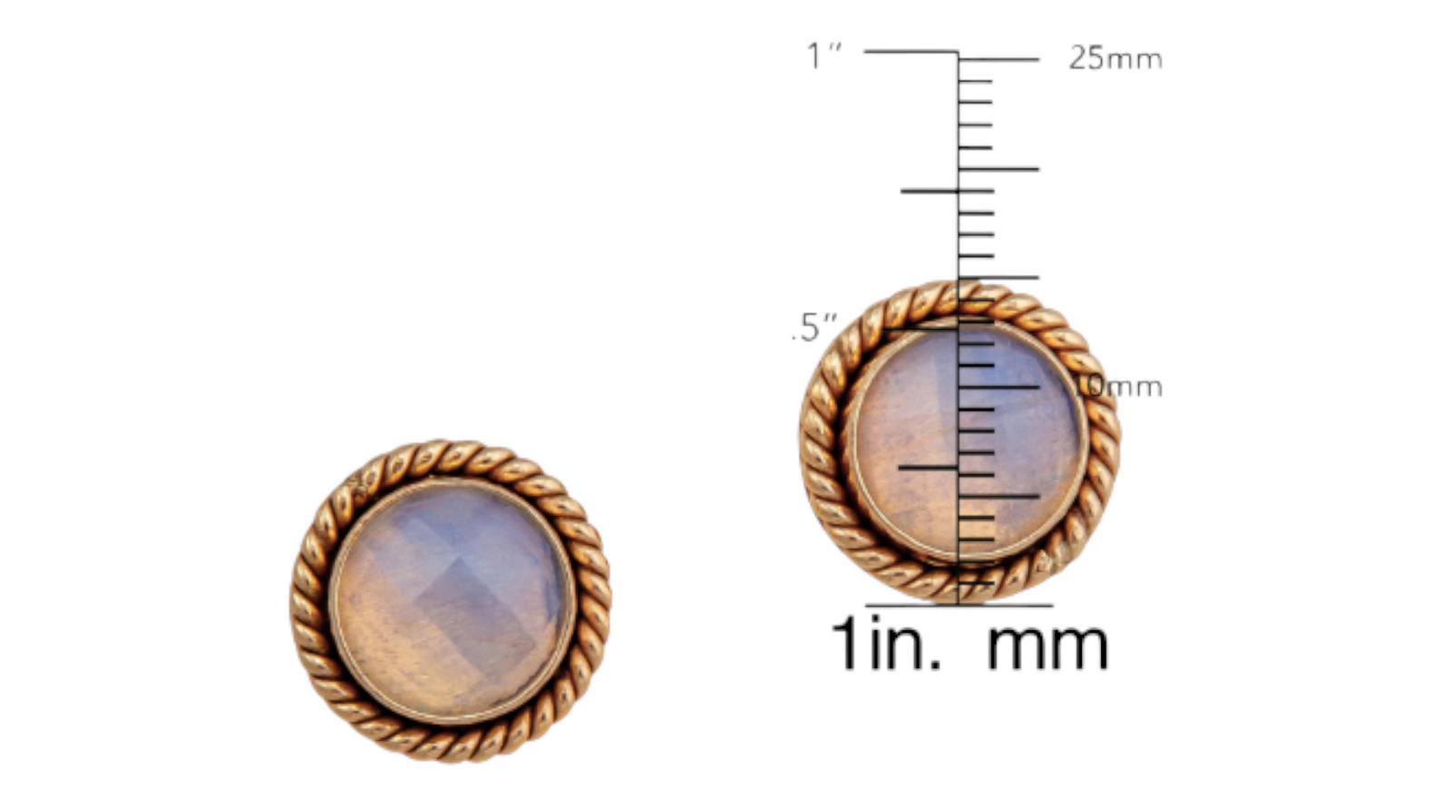 Faceted Rose Quartz Alchemia Gold Stud Earrings