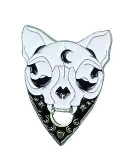 Cat Skull Planchet Enamel Pin