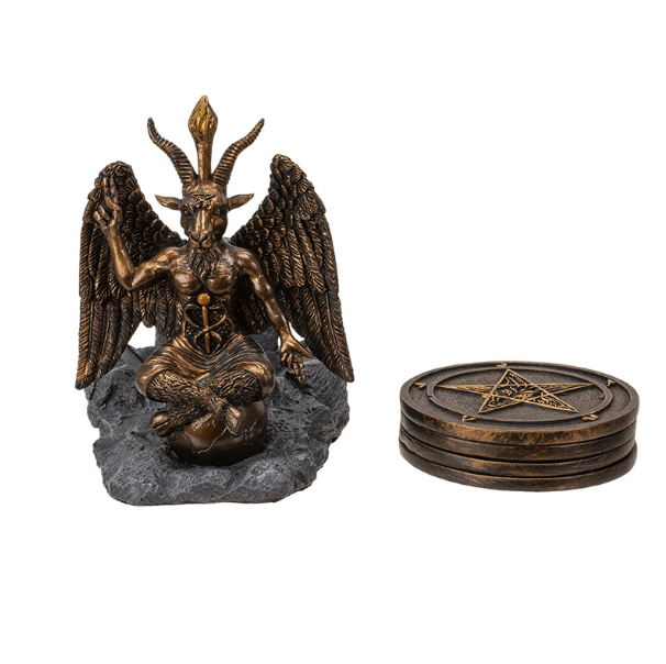 Baphomet Statue with Coaster Set