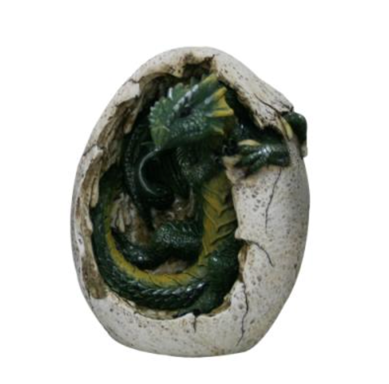 Hatchling Dragon Statue Green