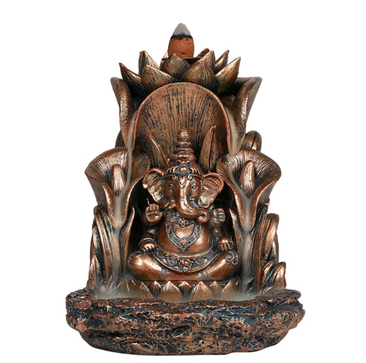 Double Lotus, Double Lily Ganesha Backflow Burner