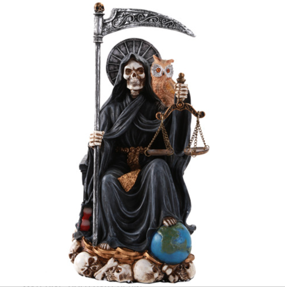 Santa Muerte Black Enthroned
