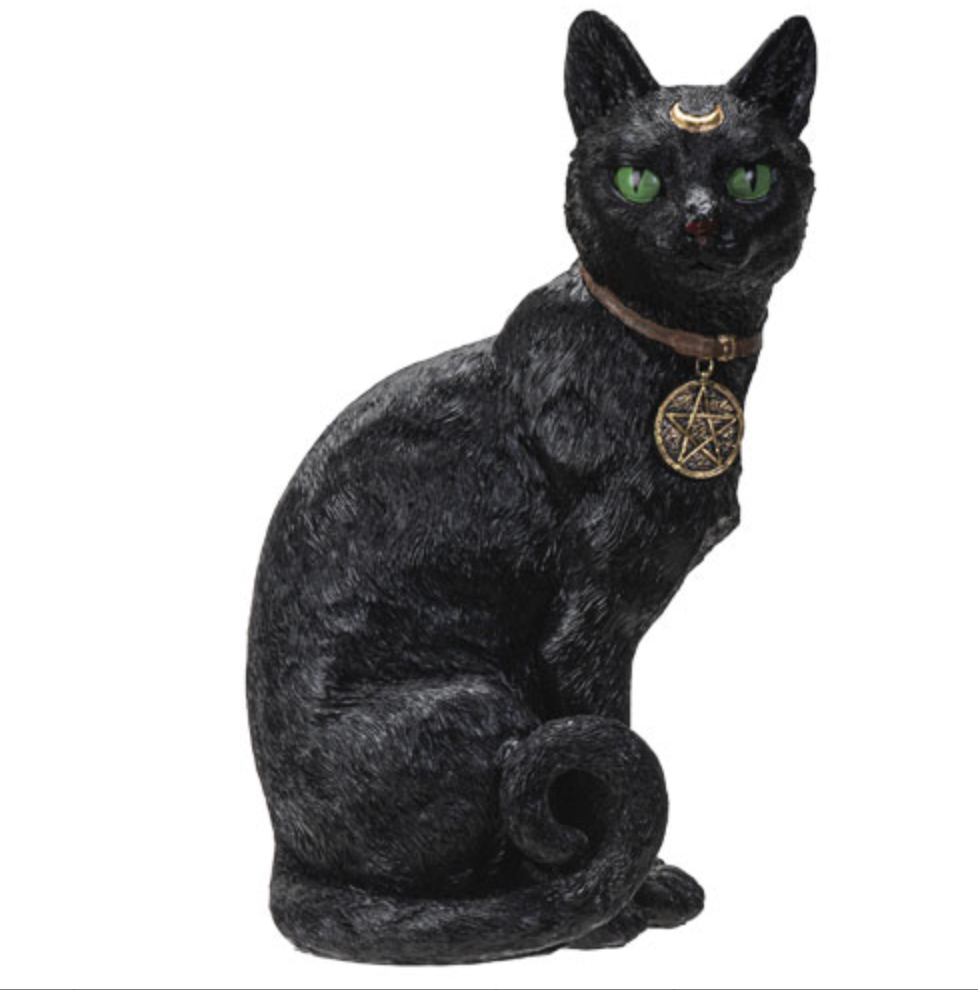 Black Cat Sitting Statue