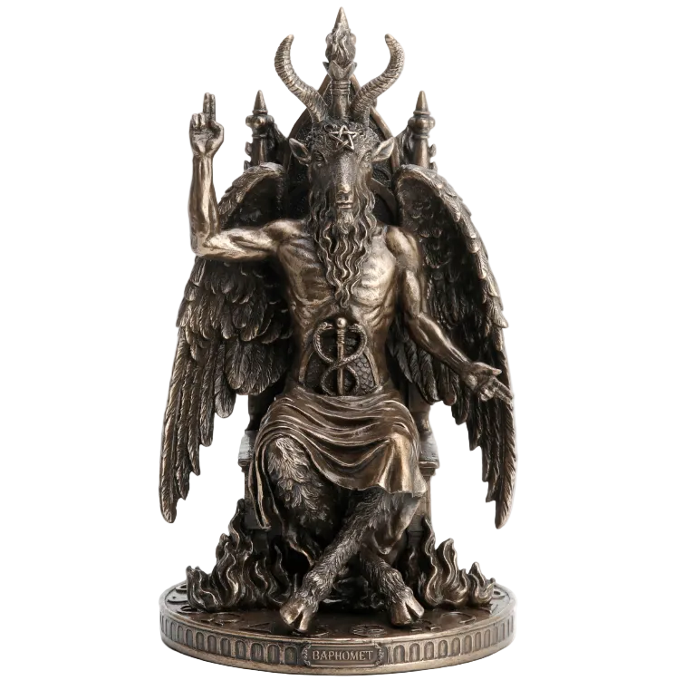 9" Baphomet sitting on Throne Statue