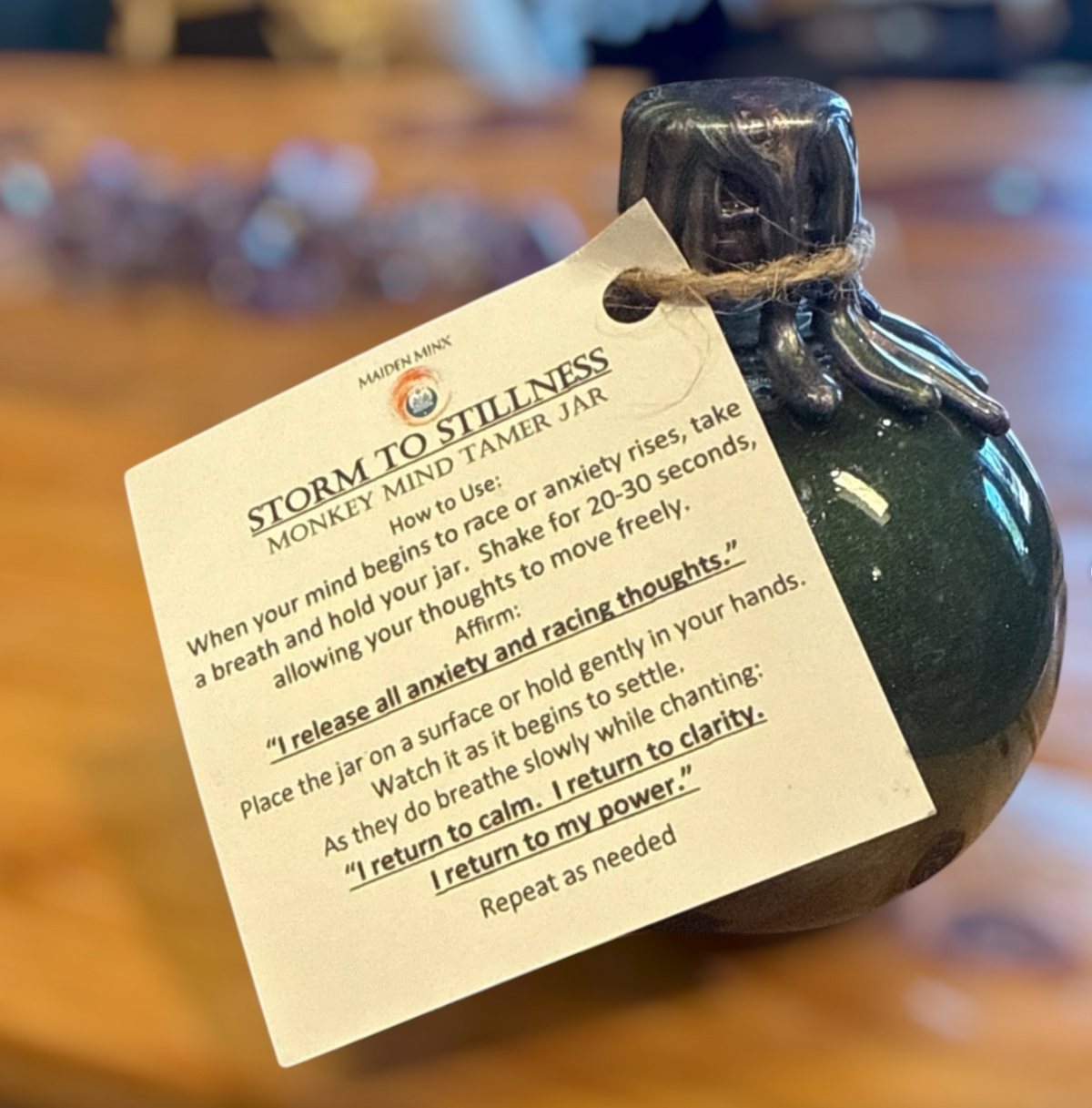 Storm to Stillness: Monkey Mind Tamer Jar by Maiden Minx