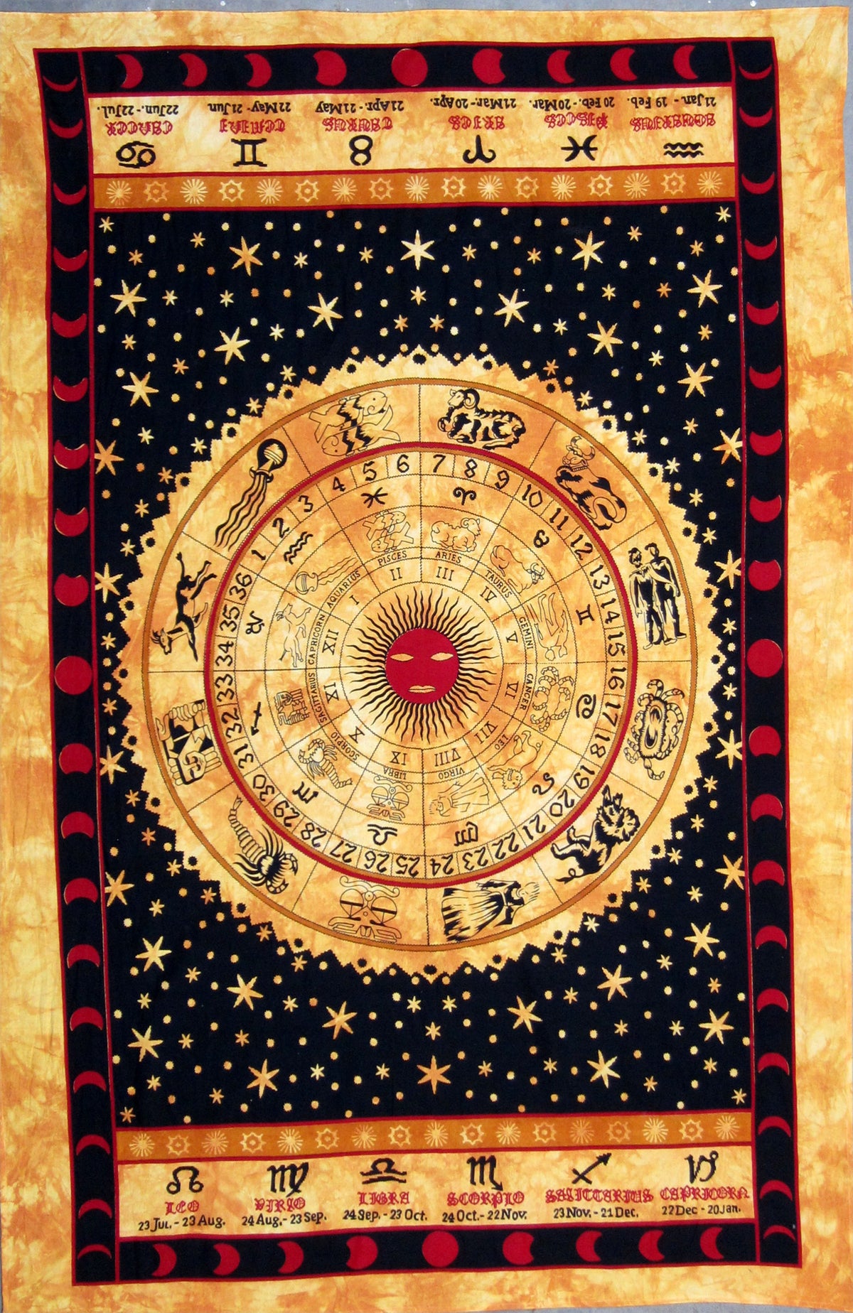 Zodiac Wheel Large Tapestry 85x55