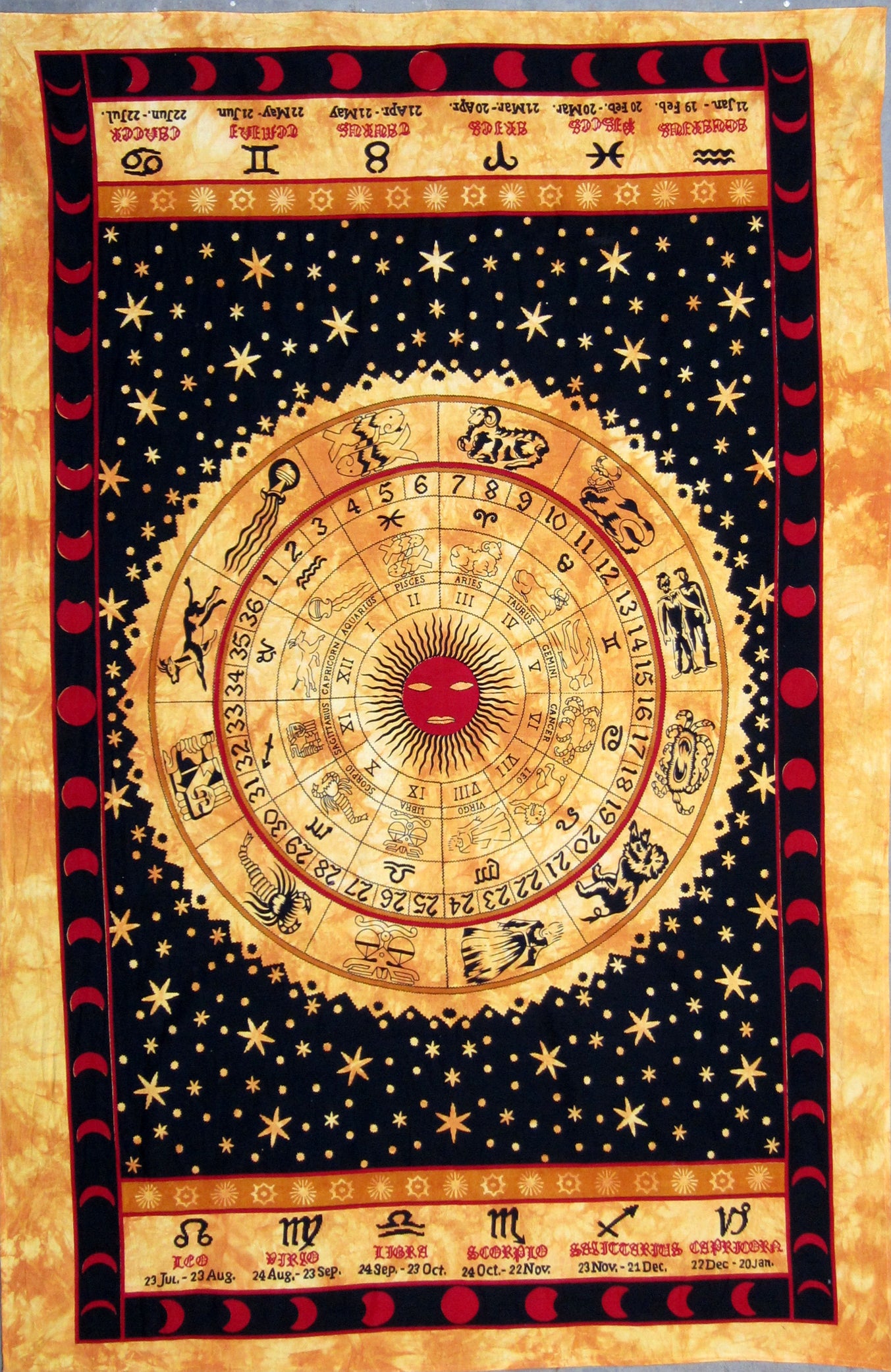 Zodiac Wheel Large Tapestry 85x55