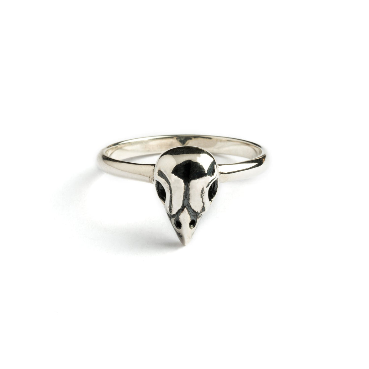 Sterling Silver Small Bird Skull Ring