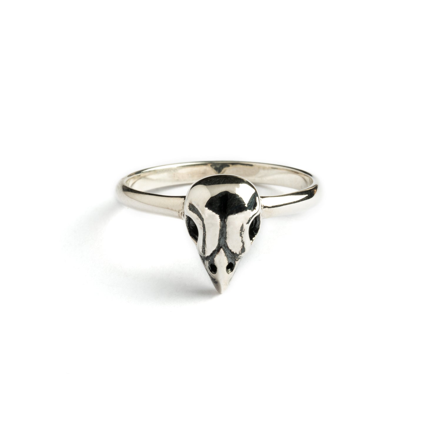 Sterling Silver Small Bird Skull Ring