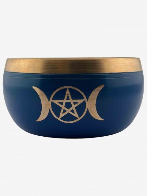 Singing Bowl- 4" Blue Triple Moon