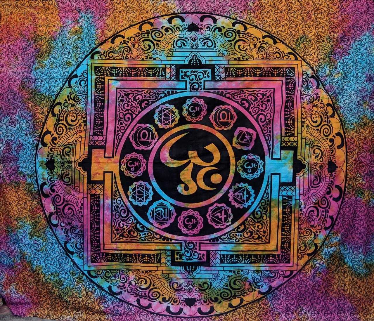 Tie-dyed 7-Chakra Tapestry 82x55