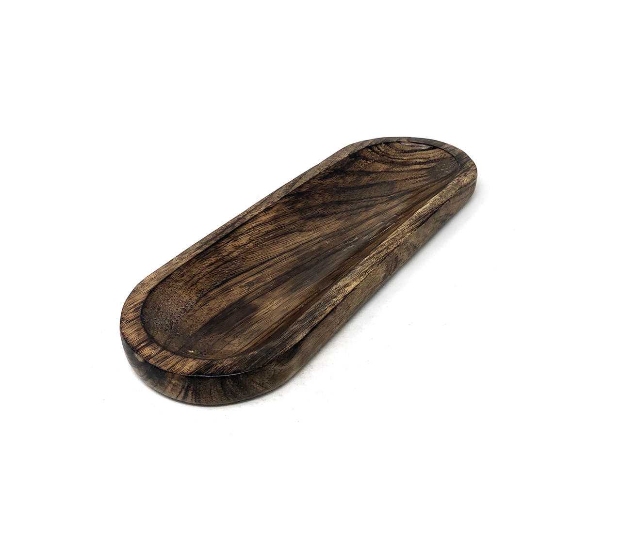 Wood Incense Burner Boat Double Stick 11" x 4"