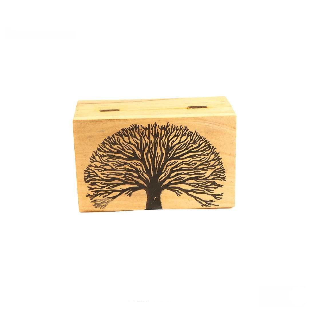 Wooden Handicraft Storage Box 5" x 8" Tree of Life Printed