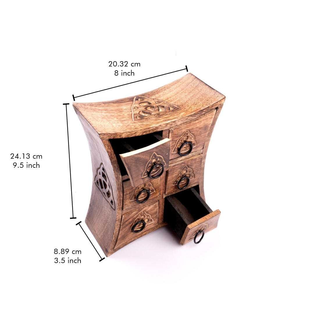 Wooden Storage Almirah Curved Triquetra