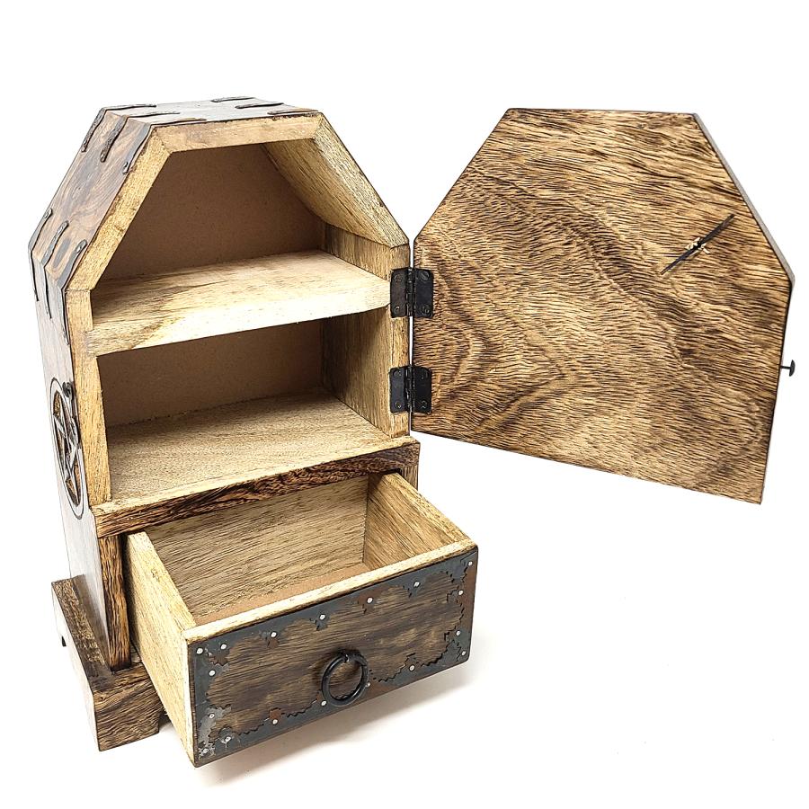 Pentagram Wooden Cupboard - Coffin